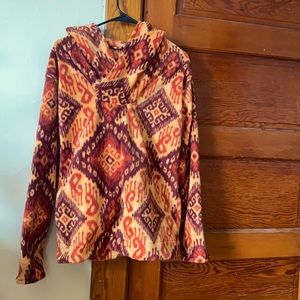 Homemade Scoop Neck Boho Fleece Hoodie Size Medium